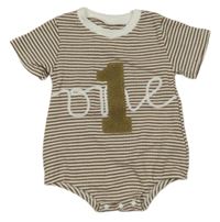 Bílo-hnědé pruhované body s číslem 