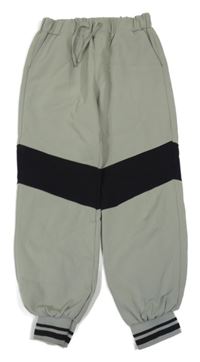 Zeleno-černé cuff kalhoty Zara
