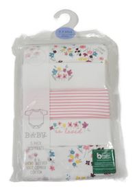 Nové - 5set - 5x Bílo-růžové body s květy Matalan