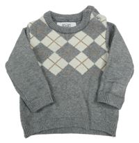 Sivo-biely károvaný sveter F&F