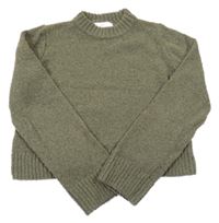 Khaki crop sveter H&M