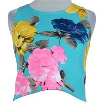 Dámsky tyrkysový kvetovaný crop top Boohoo