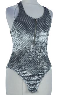 Dámske sivé perforované zamatové body Topshop