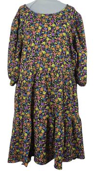 Dámské černo-barevné kytičkované šaty s mašlí na zádech George 