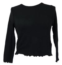 Nové - Dámské černé strukturované crop triko Topshop 