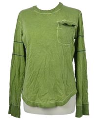 Dámské zelené triko s kapsou Sisley 