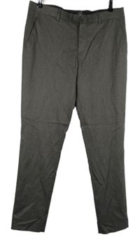 Pánske hnedo-modré vzorované nohavice River Island vel. 32/32