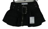 Nové - Dámska čierna rifľová minisukňa s vreckami Bershka
