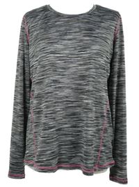 Dámské šedo-černé melírované sportovní funkční triko RBX