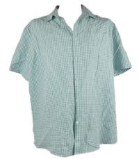 Pánska světlemodro-biela kockovaná košeľa M&S