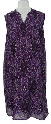 Dámske fialovo-purpurové vzorované šifónové šaty Janina