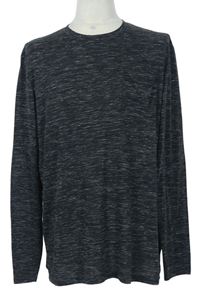 Pánske čierno-sivé melírované tričko Primark vel. 2XL