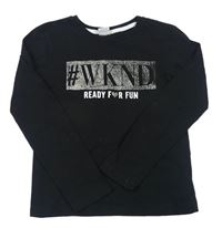 Čierno-strieborné tričko s nápisom Y.F.K.