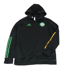 Černá sportovní mikina Celtic a kapucí Adidas