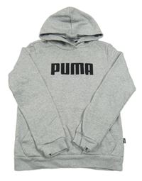 Světlešedá mikina s logem a kapucí Puma