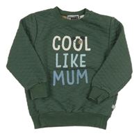 Tmavozelená károvaná mikina s nápisem Liegelind