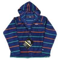 Nové - Tmavomodro-barevná pruhovaná fleecová funkční mikina s kapucí Trespass