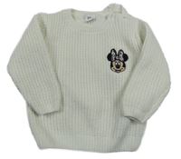 Biely žinylkový sveter s Minnie Disney