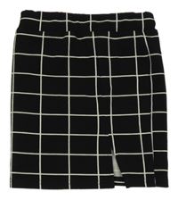 Černé-biela kockovaná sukňa SHEIN