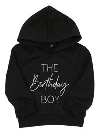 Čierna mikina s nápisom a kapucňou Shein