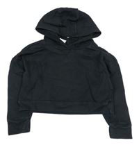 Černá crop mikina s kapucí a logem Adidas