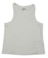 Biely rebrovaný crop top Page one young