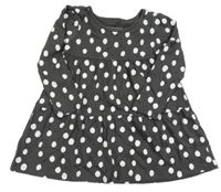 Tmavosivé bavlnené šaty s bodkami Primark