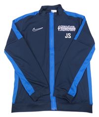 Tmavomodro-modrá propínací sportovní mikina s logem Nike
