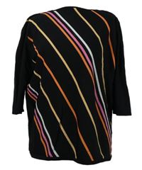 Dámsky čierny ľahký sveter s prúžkami