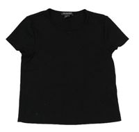 Čierne rebrované crop tričko Primark