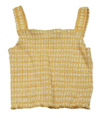Žlto-biely vzorovaný crop top George
