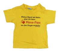 Žluté tričko s nápisem 