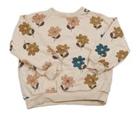 Svetloružová kvetovaná mikina