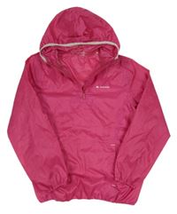 Malinová šušťáková nepromokavá bunda s kapucňou Quechua
