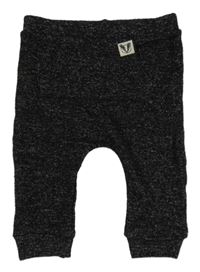 Černé melírované úpletové tepláky s kapsou F&F