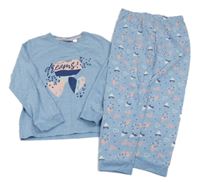 Modré pyžamo se srdíčky Alive