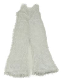 Bílé chlupaté kalhotový overal