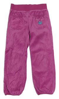 Ružové zamatové tepláky so zámkem Papagino