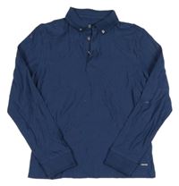 Tmavomodré vzorované polo triko M&S