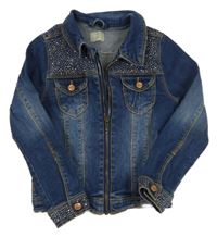 Tmavomodrá riflová bunda s kamínky Name it