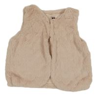 Svetloružová kožušinová podšitá vesta