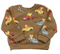 Hnedá mikina s medvedíkmi a tigrami