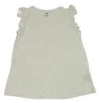 Biele tričko s volánikmi H&M