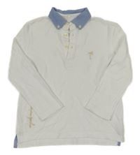 Bielo-modré polo tričko s palmou Original Marines