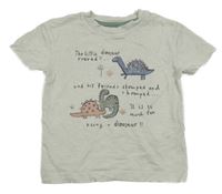 Šedobéžové tričko s dinosaurami George