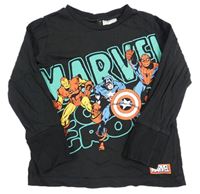 Černé triko s hrdiny H&M
