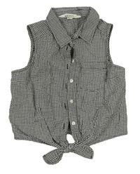 Čierno-biela kockovaná crop blúzka H&M