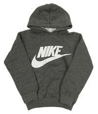 Sivá mikina s kapucňou a logem Nike