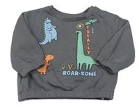 Sivá oversize mikina s dinosaurami Primark