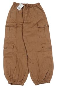 Nové - Hrdzavé plátenné cargo nohavice s vreckami zn. Next